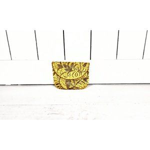 Vintage Gold Floral Beaded Small Clutch Bag/Beade… - image 1